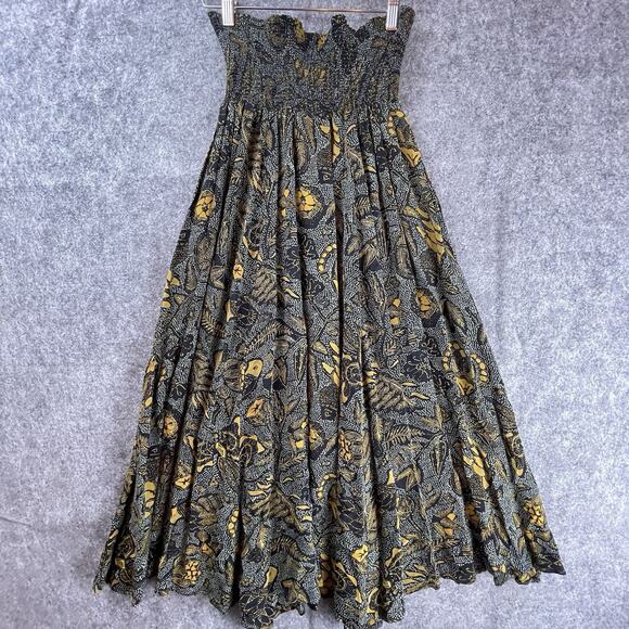 Vintage JM by Shelli Segal Skirt Medium Shirred 90s Pleated Dark Romantic Pullon - Picture 2 of 7